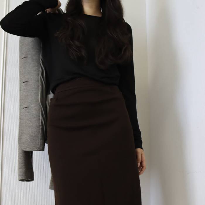 Brown wool skirt Escada