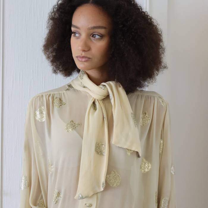 Yellow and gold silk shirt Celine