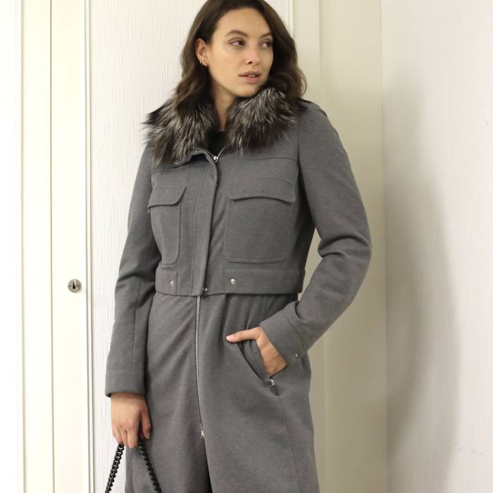 Light grey cashmere coat Brunello Cucinelli
