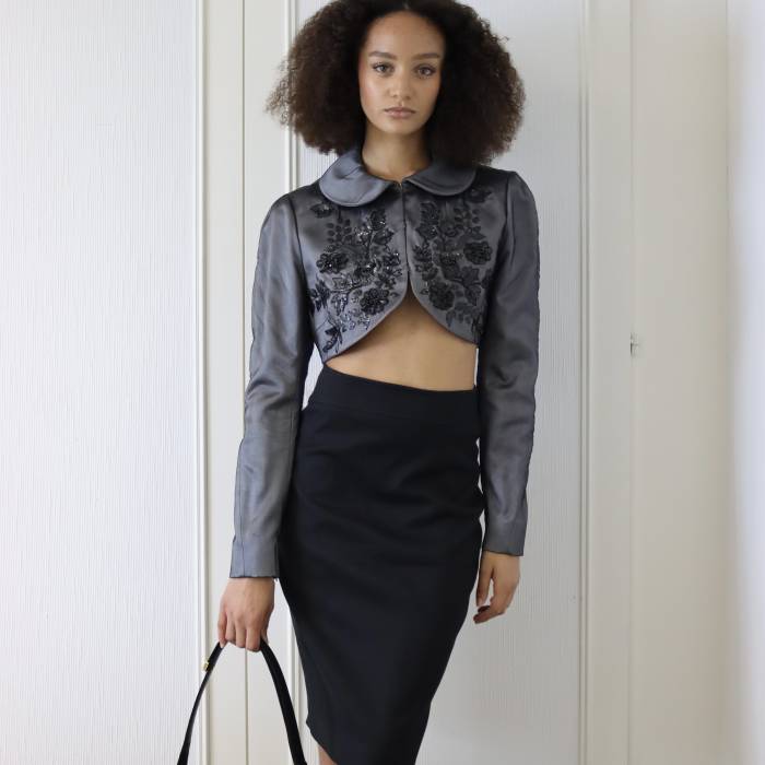 Blazer gris en coton et acétate Givenchy