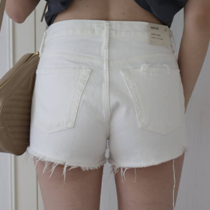 White denim shorts Agolde