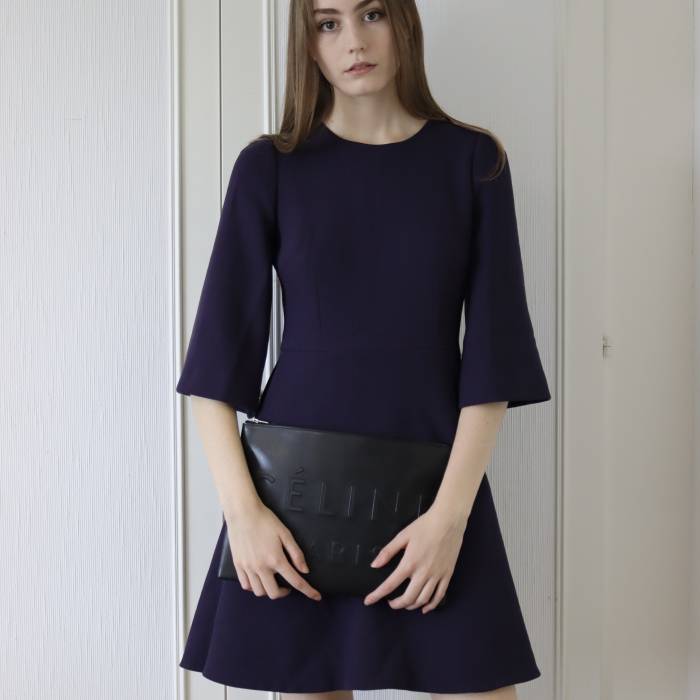 Dress in purple lining and wool Dolce & Gabbana
