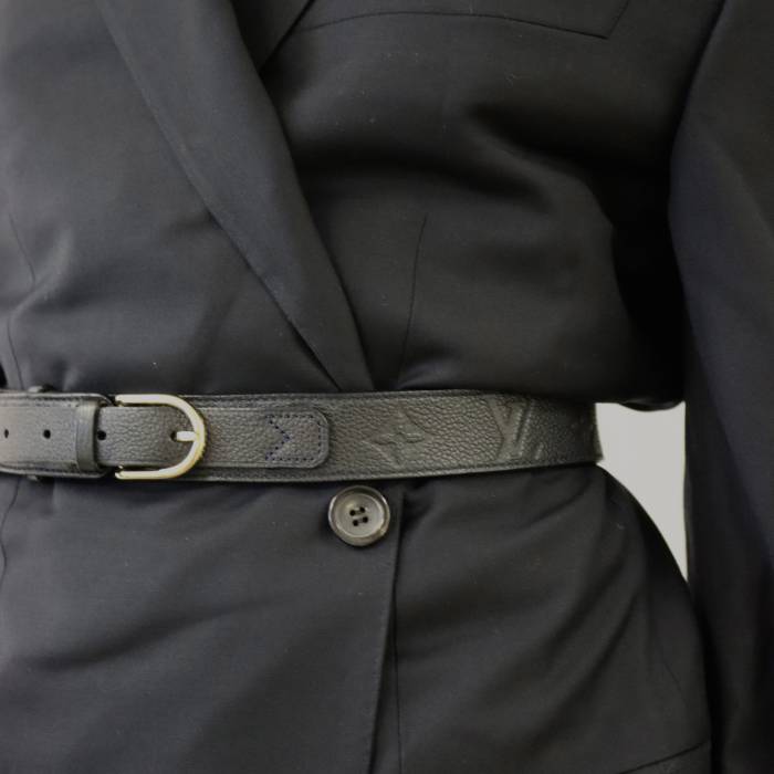 Classic monogram belt in black leather Louis Vuitton