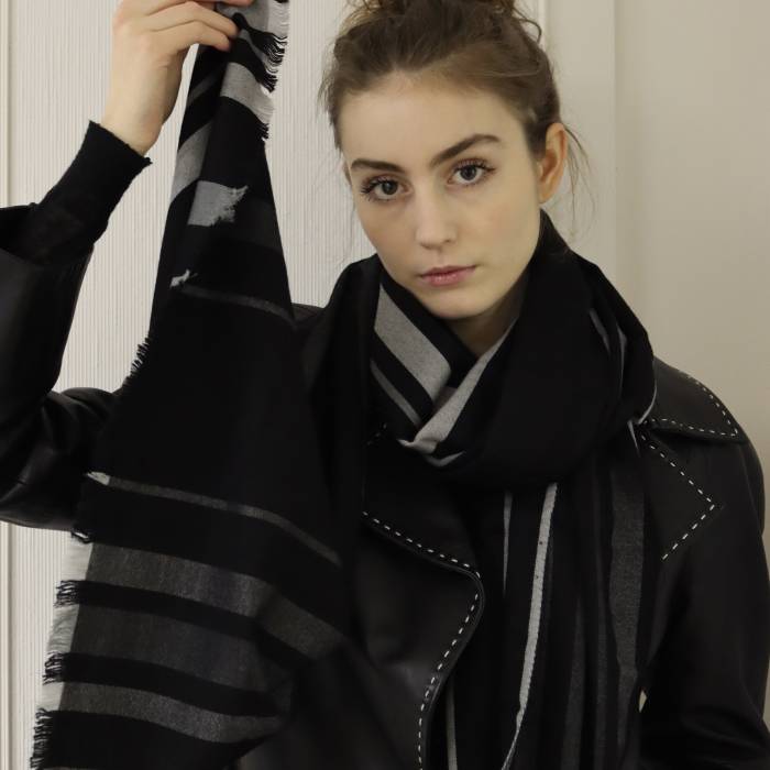 Black wool, cashmere and silk scarf Chopard