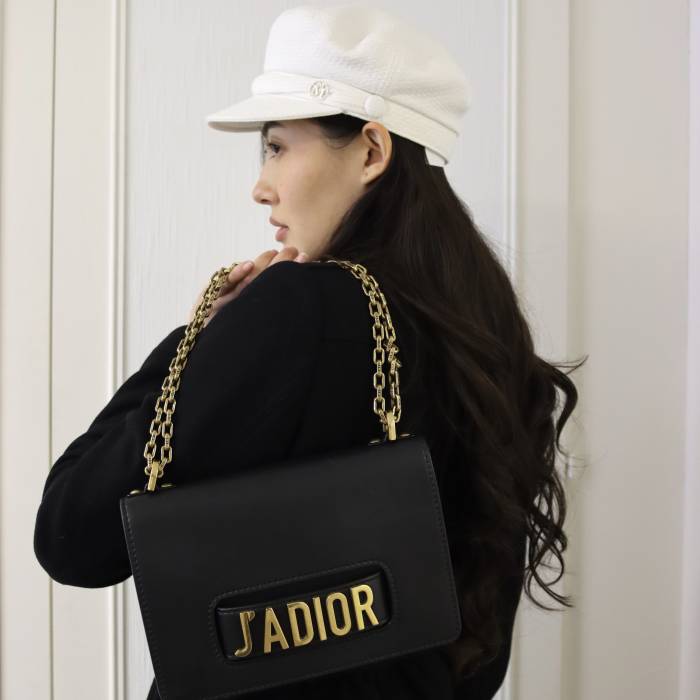 J'adior black bag with gold details Dior