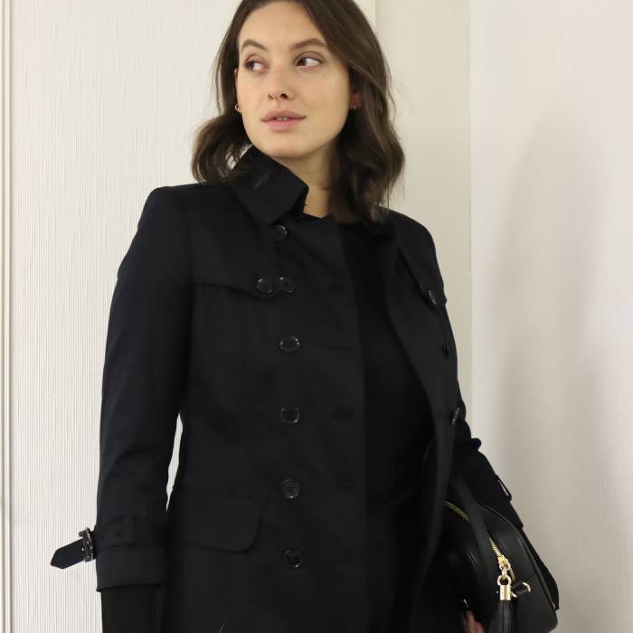 Burberry navy blue trench coat Burberry