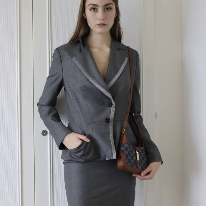 Grey silk and lining set Dior