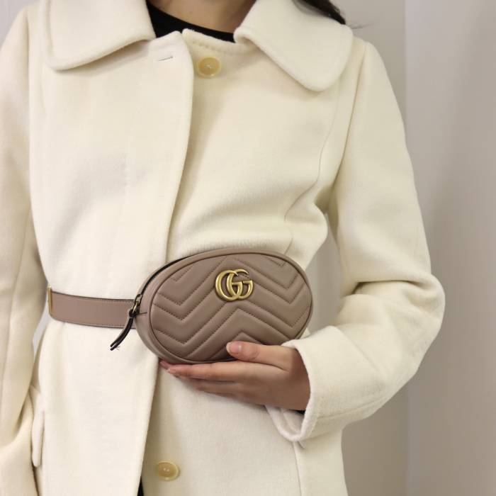 Marmont belt bag in beige leather Gucci