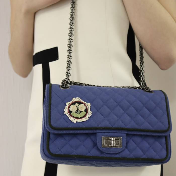 Chanel 2.55 bag in blue wool Chanel