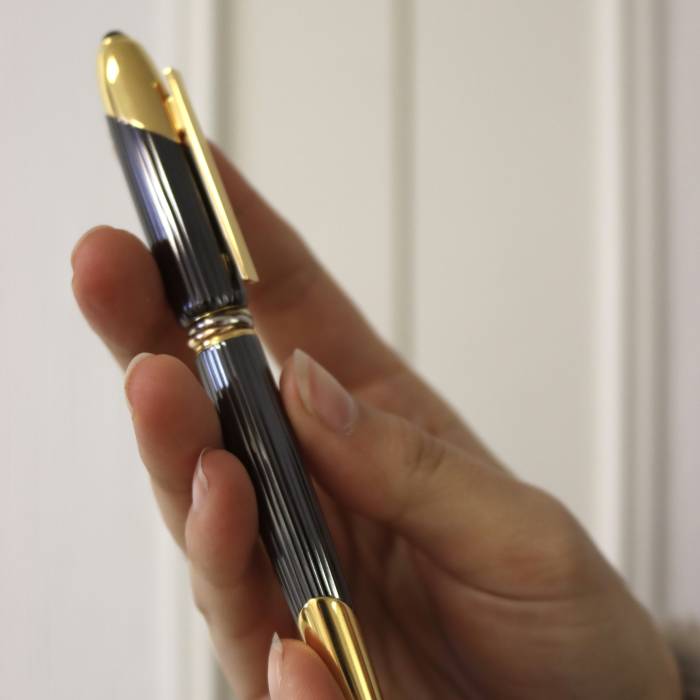 Anthracite and gold fountain pen Cartier