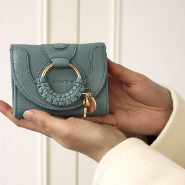 Sky blue leather wallet Chloé
