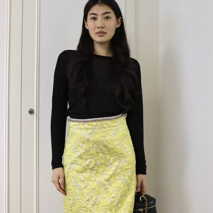 Yellow skirt with embroidered details Gucci