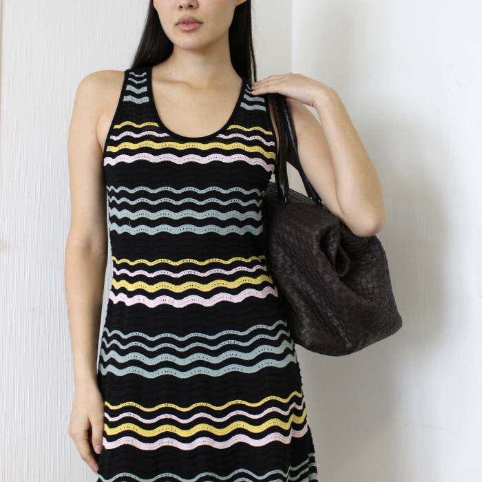 Dress in black, blue and yellow lining Missoni