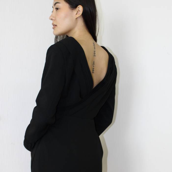 Robe noire en acétate, viscose et soie Yves Saint Laurent