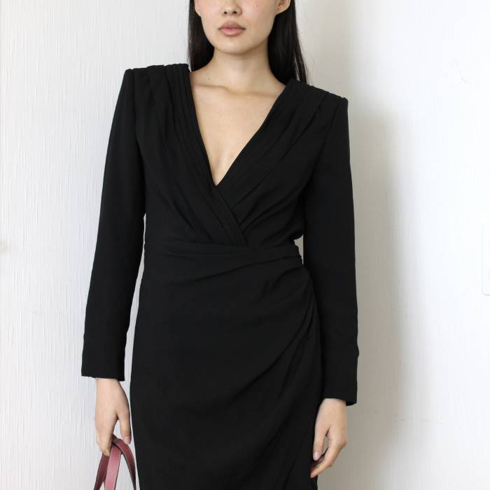 Black dress in acetate, viscose and silk Yves Saint Laurent