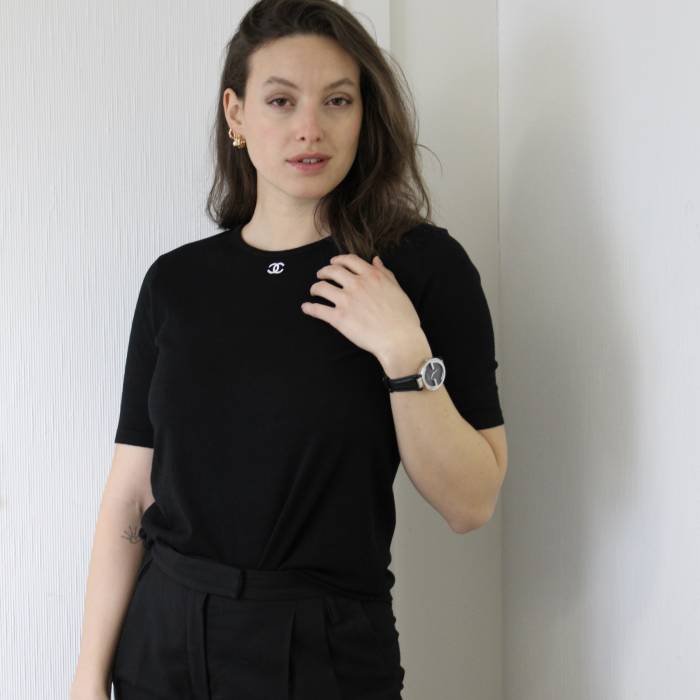Black wool and cotton T-shirt Chanel