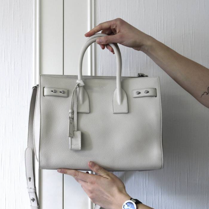 De Jour-Tasche aus weißem Leder Yves Saint Laurent