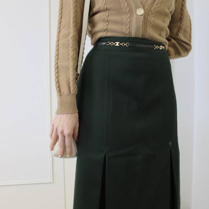 Green wool skirt Celine