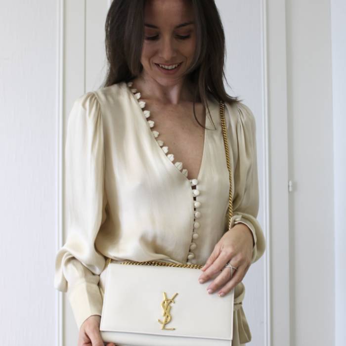 Tasche Kate aus off-white Leder Yves Saint Laurent