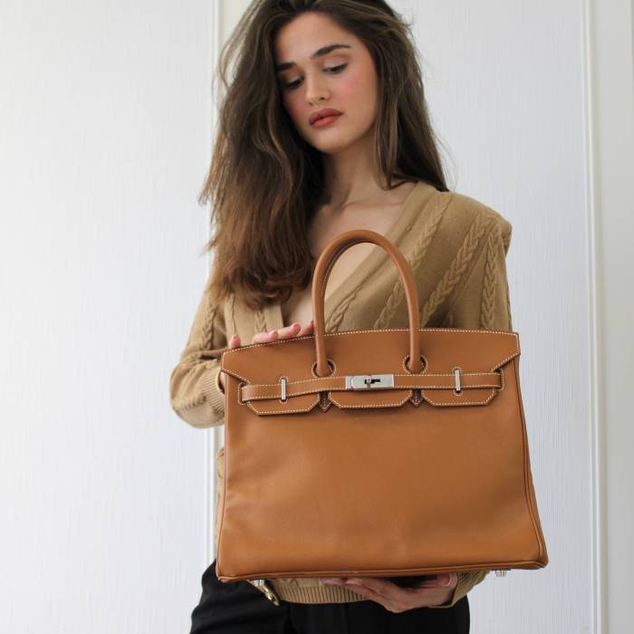 Birkin 35 camel leather bag Hermès