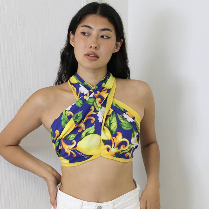 Lemon print halter top Dolce & Gabbana