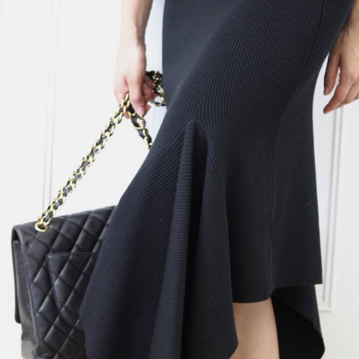 Robe maxi en laine noire Michael Kors