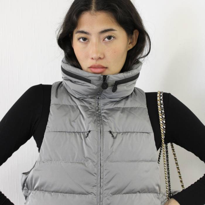 Grey sleeveless down jacket Chanel