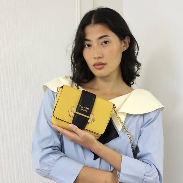 Yellow notebook bag Prada