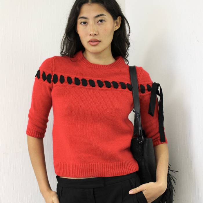 Pull en cachemire rouge Fendi