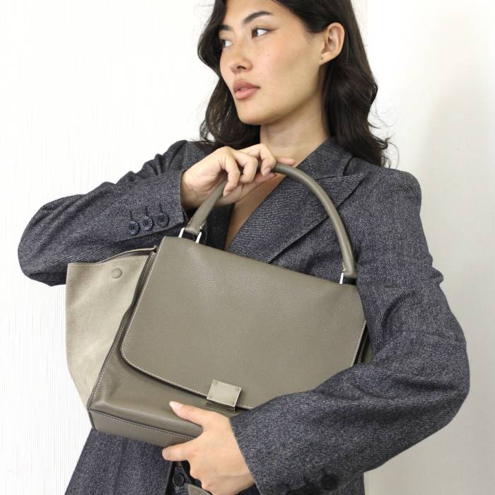 Trapeze taupe handbag Celine