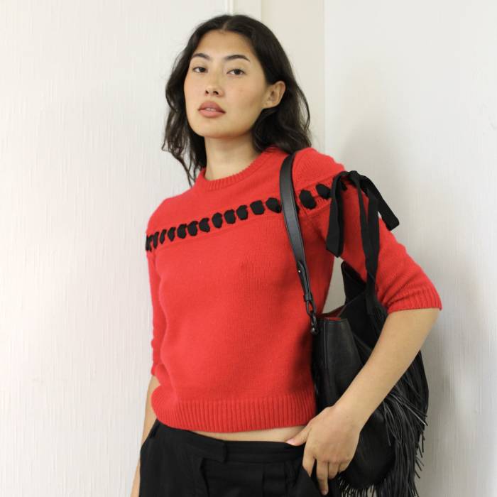 Pull en cachemire rouge Fendi