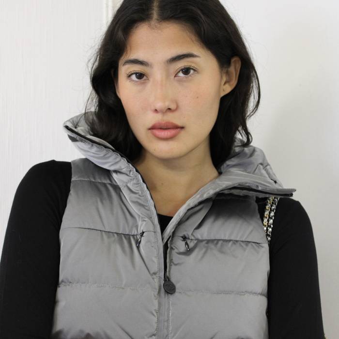 Grey sleeveless down jacket Chanel