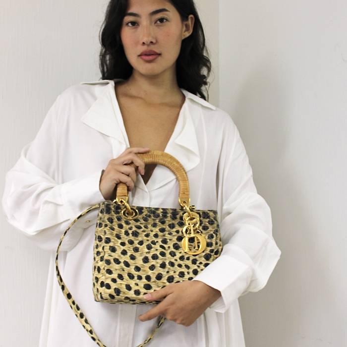 Lady Medium Tasche Leopardenmuster Dior