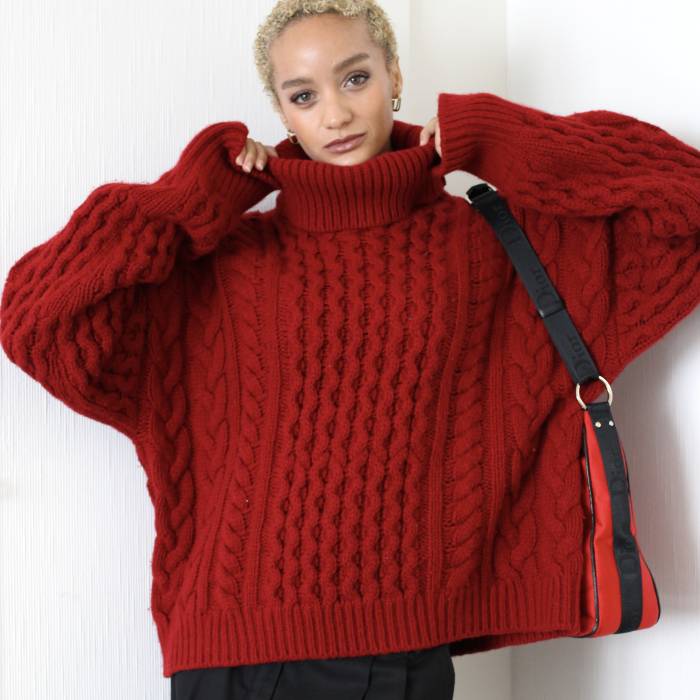 Red turtleneck sweater Alanui