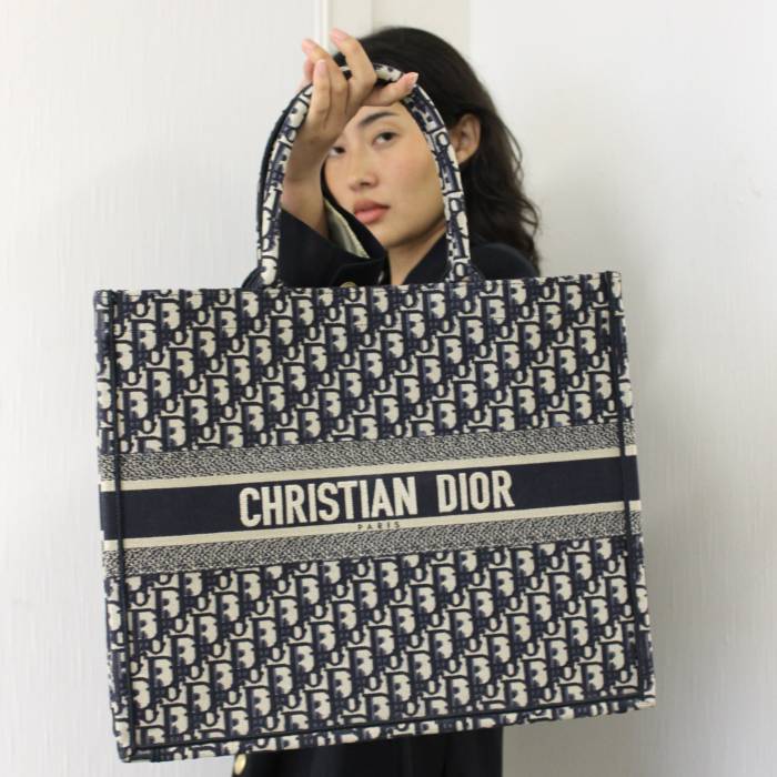 Book Tote blau und ecru Dior