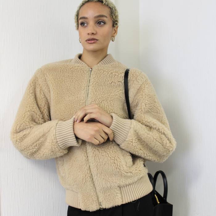 Oversized bomber jacket in wool and alpaca Max Mara