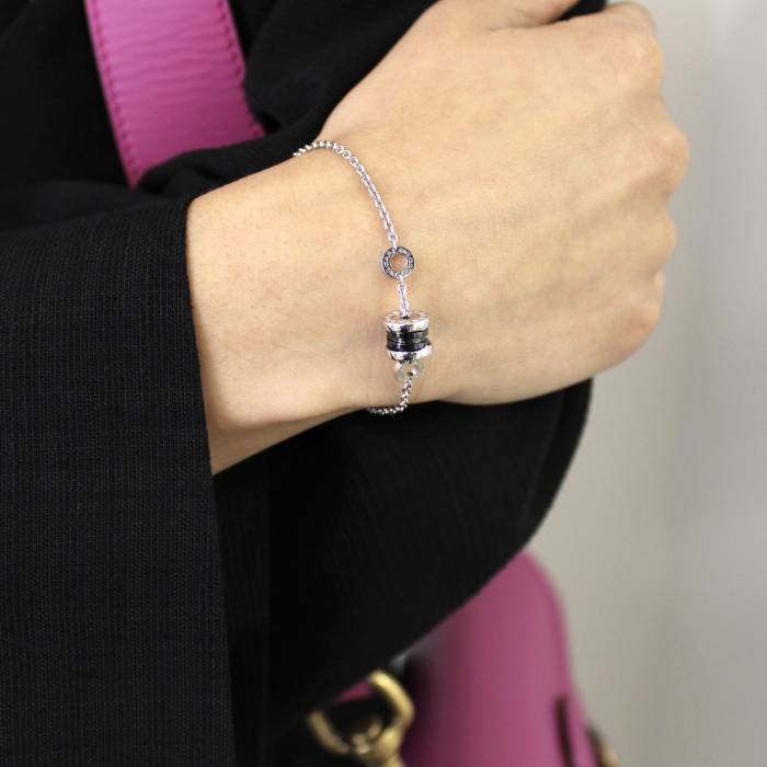 Armband „Save the Children“ aus Sterlingsilber und schwarzer Keramik Bulgari