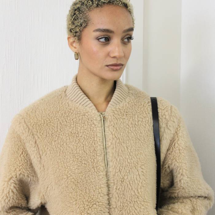 Oversized bomber jacket in wool and alpaca Max Mara