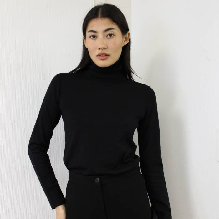 Black turtleneck in cotton and wool Chanel