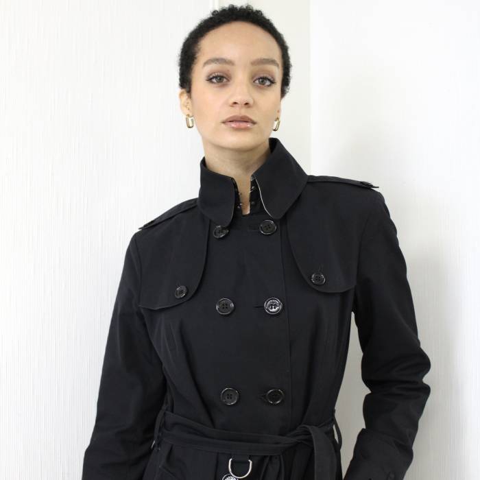 Mid-length navy blue trench coat Burberry