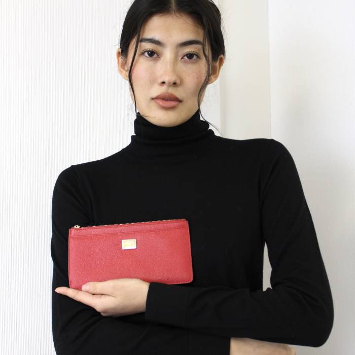 Red leather Dauphine cardholder Dolce & Gabbana