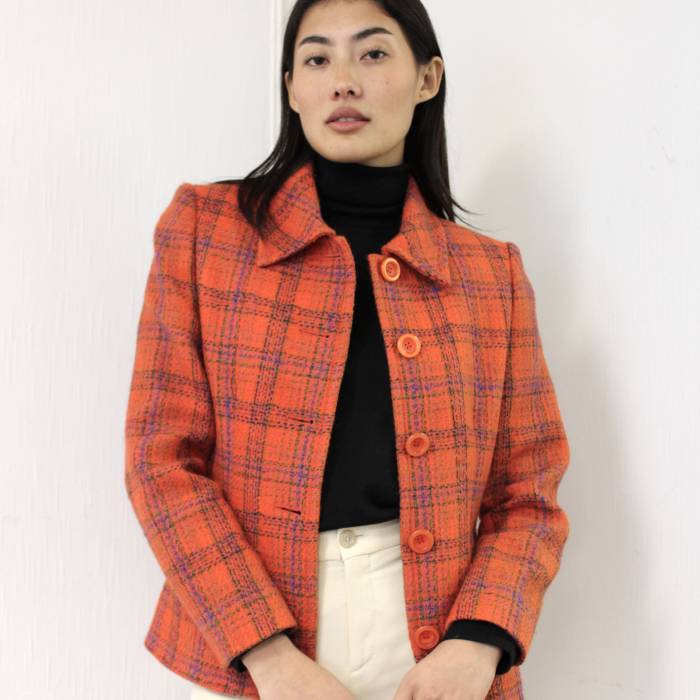 Short orange wool jacket Yves Saint Laurent