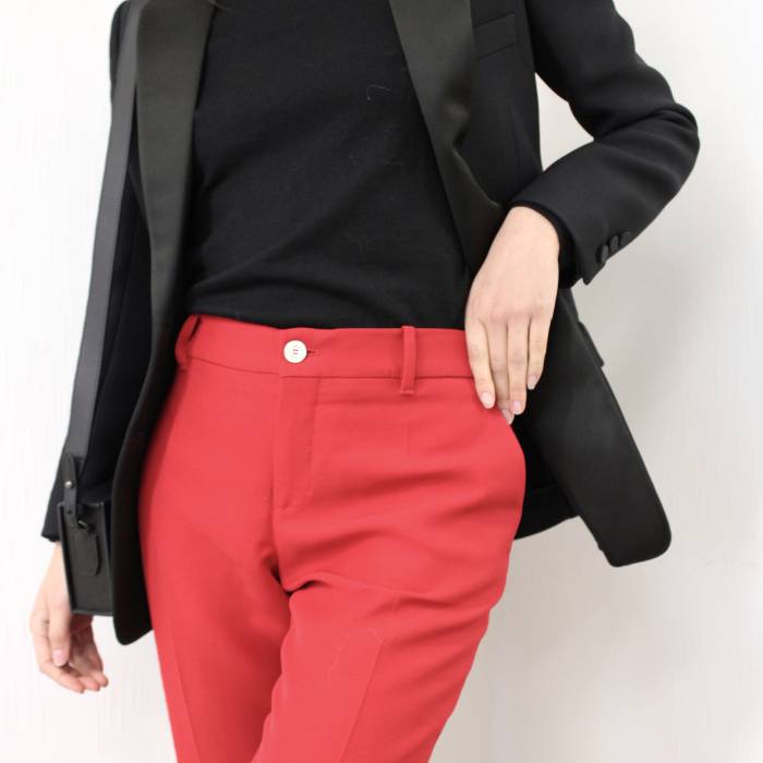 Pantalon à pinces rouge Gucci