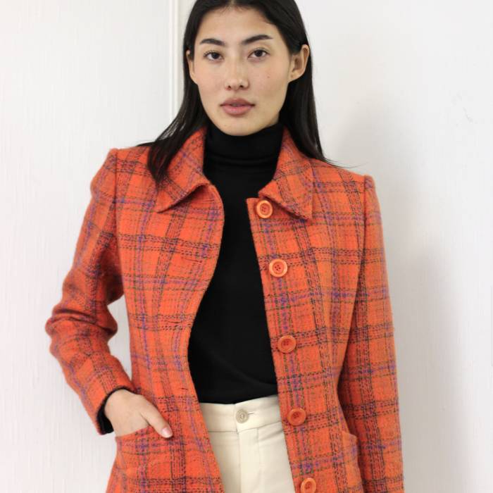 Short orange wool jacket Yves Saint Laurent