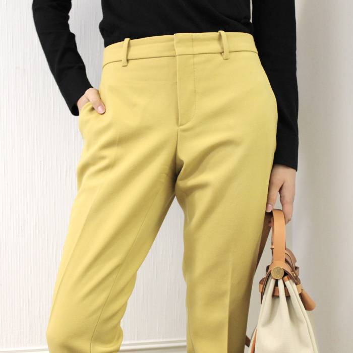 Pantalon à pinces jaune moutarde Gucci