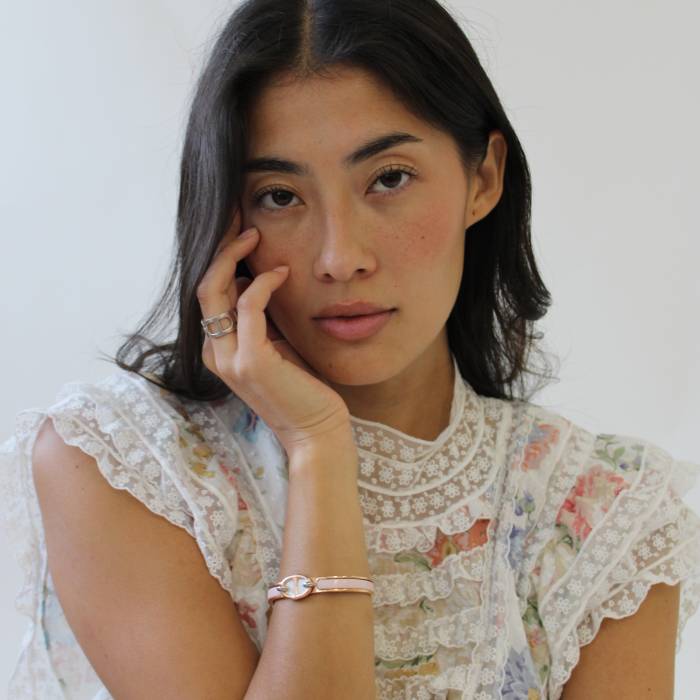 Bracelet Mini Clic Chaîne d'Ancre rose candeur Hermès