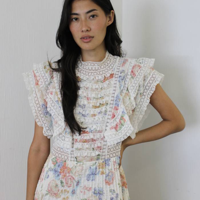 Kurzes Kleid Bowie mit Blumendruck Zimmermann