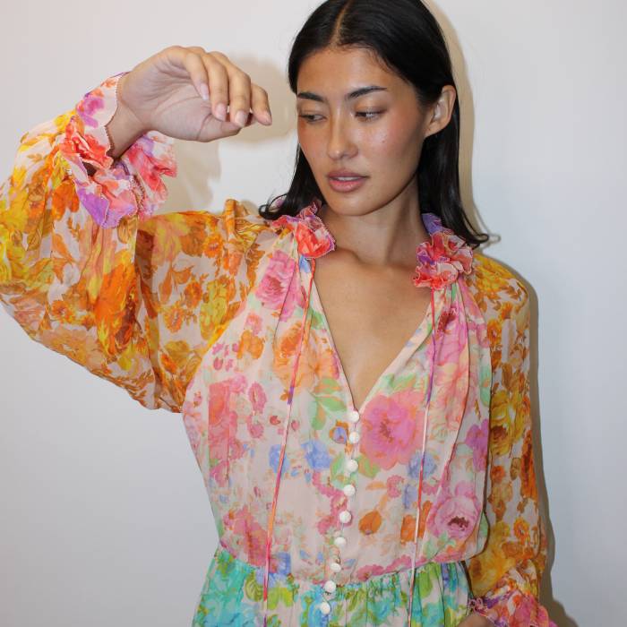 Combinaison en soie multicolore Zimmermann