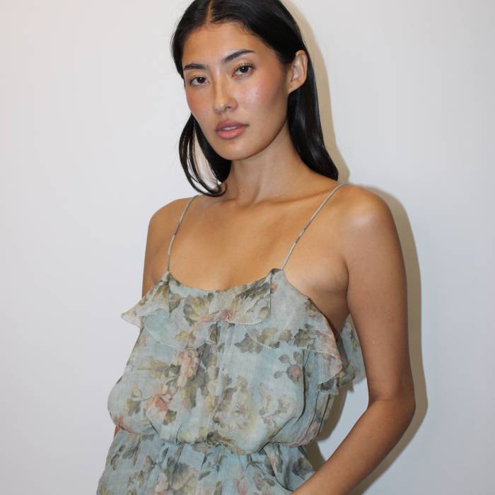 Robe en soie fluide à fines bretelles Zimmermann