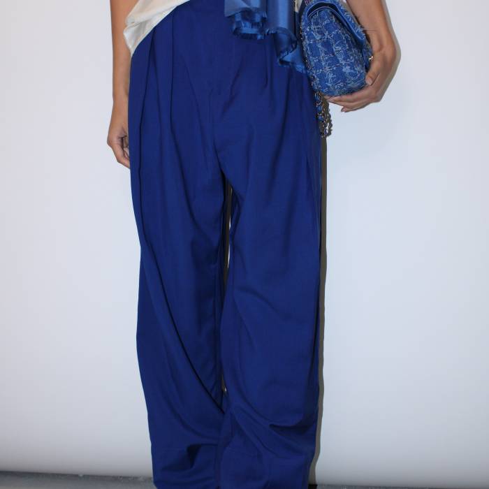 Pantalon en laine bleu Celine